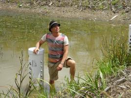 PhotoID:8385, CQUniversity graduate JJ Bruce designed the constructed wetlands at the Woodfordia site