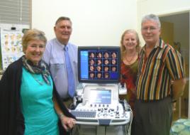 PhotoID:10637, CQUniversity's Cynthia Cowling (left) joins MP for Mirani Ted Malone and John and Sharon Murray at the opening of the new Sarina Medical Imaging Clinic