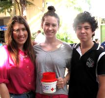 PhotoID:13925, The Kneen siblings Elizabeth, Aran and Alexa were on hand to accept donations