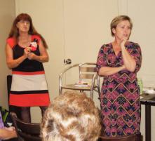 PhotoID:13683, Jill Fisher (left) and Prof Margaret McAllister sparked discussion during the Noosa event