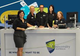 PhotoID:11911, Billie Walker, Emily Franke, James Glendale, Kaye Ahern and Georgina Pickering are ready to help visitors and students