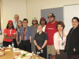 PhotoID:6579, Darryl Stewart (second from left) and his staff welcome the new CQU College students