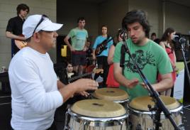 PhotoID:13153, Gustavo with percussionist Max Slater