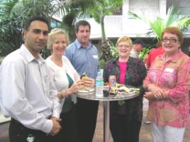 PhotoID:6611, Amrinder Wadhua, Debbie Wolhuter, Geoff Thompson, Professor Delves and Kathy Ramm mingled at the event