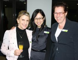 PhotoID:11457, Head of Campus Susan Loomes (left) and Alumni Relations Manager Anthea Cuddihy chat with alumnus Ivy