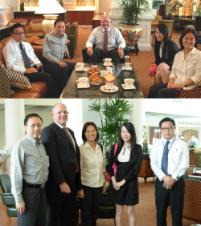 PhotoID:8365, Seated from left are Chris Pan, Dr Vincent Wee, Professor Scott Bowman, Valerie Wee and Tina Shum