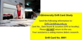 PhotoID:12161, LINK for a larger image of Dr Scott Wilson and one of his 'drift cards'