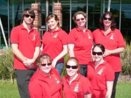 PhotoID:6086, Current 2008 Student Mentors -  (Back) Carl Jensen, Janelle Patroni, Jacqui Loudon, Tina Bunge; (Front) Karyn Tighe, Jessica Cahill and Rebecca Wriede.