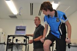 PhotoID:10744, CQUniversity's Greg Capern takes Adam Lowrey through his paces.