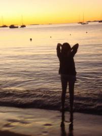 PhotoID:6063, Kelly admires the sunset at Magnetic Island