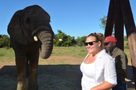 PhotoID:14230, Jessica gets up close to the elephants