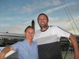 PhotoID:14727, Christelle and Paul on board their innovative sailboat