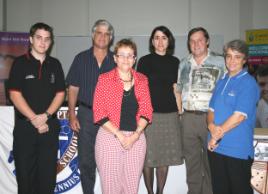 PhotoID:5706, Participants (from left) BLM student Tim Pipe, Rockhampton High principal John Allison, CQU academic Gillian Busch, Glenmore High principal Joy Ganter, John Joseph and BLM student Di Hughes