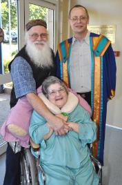 PhotoID:9620, PhD graduate Juliusz Zajaczkowski is congratulated by Associate Professor Russel Stonier and his wife Marie. Juliusz completed a thesis on the Analysis of the hierarchial fuzzy control using evolutionary algorithms