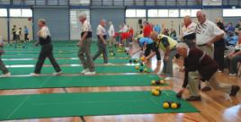 PhotoID:6191, Indoor bowls - a game of tactics and survival.