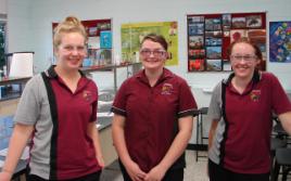 PhotoID:12888, The winning team from Toolooa SHS: Bryn Rohdmann, Josephine Tucker and Kahlia Mallet-Jackson