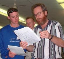 PhotoID:6292, CQUniversity's Paul Boyd explains some mechanical engineering concepts to students from last year's Engineering Link Program.