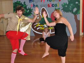 PhotoID:11620, Action from a 'Mighty Foods' theatre show for kids. This year's production has won an Opal Award