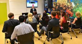 PhotoID:14569, Professor Ebrall addresses the students at the CQUniversity Cairns Distance Education Study Centre. 