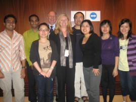 PhotoID:4190, Sydney's scholarship recipients with Campus Director Barbara Abou-Lehaf and Associate Director Academic Stephen Howlett 