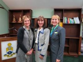 PhotoID:12885, Guest speaker Prof Sonj Hall (centre) with Academic Registrar Barbara Lawrence and Assoc Prof Leonie Short