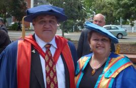 PhotoID:13776, Distinguished Prof Graham Hingangaroa Smith and Prof Bronwyn Fredericks 