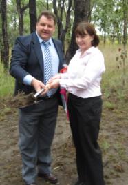 PhotoID:12667, Member for Burnett Stephen Bennett MP pictured with AEIOU Foundation's Director of Education Diane Heaney