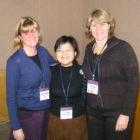 PhotoID:5002, Judi Parson (right) with collaborator Leanne Hallowell and Mei-Yu Kang from Taiwan's Changhua Christian Hospital