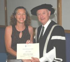 PhotoID:6699, Clare is congratulated by Vice-Chancellor Professor John Rickard