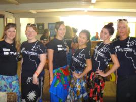 PhotoID:10974, Michelle pictured right with other contestants in Fiji