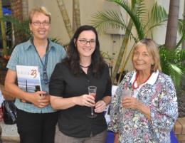 PhotoID:11641, Professor Sue Court, Dr Lynda Hawryluk and Dr Liz Huf celebrate the 21st anniversary launch of 'Idiom 23'