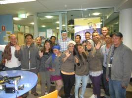 PhotoID:13376, Delegates from Lombok (Indonesia) with CQUniversity Noosa Campus Head Professor Mike Horsley and senior Tourism academics Steve Noakes and Dr Scott Richardson