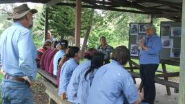 PhotoID:10765, Associate Professor Larelle Fabbro was a guest speaker at a blue-green algae information session at Middle Creek Dam recently.