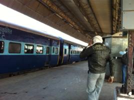 PhotoID:13956, Prof Cole travelled on this train from Delhi to Lucknow as part of his familiarisation with Indian Train Dynamics. CQUni's research project with this organisation is concerned with 'Longitudinal Train Dynamics and Passenger Comfort'