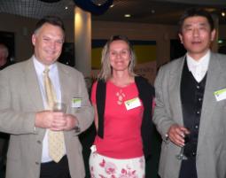 PhotoID:6054, Socialising at the event are Professor Richard Clegg, Christelle Catuongo and Kai Duan