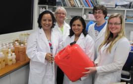 PhotoID:13843, L-R Dr Karuna Shrestha, Assoc Prof Larelle Fabbro, Geeta Gautam Kafle, Stephen Donaldson and Alison Craig