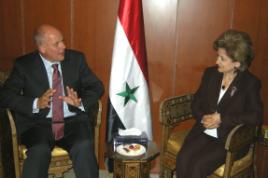 PhotoID:8342, Professor Bowman meets with Dr Kawkab Alsabah Dayeh Syria's Minister of State for Environmental Affairs