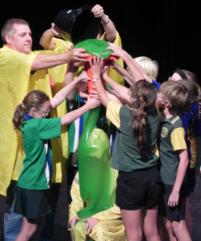 PhotoID:11016, Swayneville State School's Clancy Robinson volunteered to be slimed