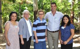 PhotoID:14378, L-R workshop participants included Dr Karuna Shrestha and Assoc Prof Larelle Fabbro from CQUni with CQMRG coordinator Brenda Berry, chairperson Stuart Ritchie and Geeta Gautam Kafle from CQUni (far right)