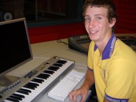 PhotoID:5659, Haydn checks out CQU's recording studio as part of the campus tour