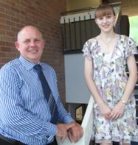 PhotoID:8207, Vice-Chancellor Professor Scott Bowman congratulates Danielle Kerr-Upton.