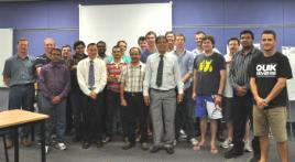 PhotoID:11631, Professor Gopi Chattopadhyay (centre) with participants in the technical workshops