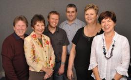 PhotoID:11592, L-R Prof Patrick Danaher, USQ, A/Prof Bobby Harreveld, CQUni, Damien Clark, CQUni, Colin Beer CQUni, Dr Henriette Van Rensburg, USQ, and Dr Dolene Rossi, CQUni. 