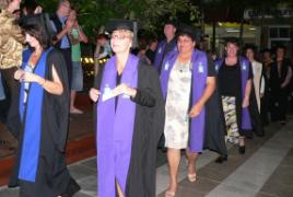 PhotoID:4284, Gladstone graduates process into the Gladstone Entertainment Centre at the ceremony held on May 24 2007