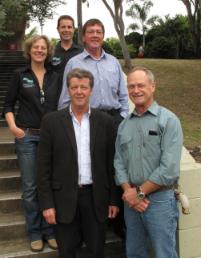 PhotoID:10981, Specialists gathered included L-R Joan Esterle (BBGG Secretary); Todd Harrington (BBGG Chairman); Roger Wischusen (ACARP); Wes Nichols (Geological Society of Australia, Coal Geology Group Chairman) and Col Greensill (CQUni)