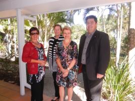 PhotoID:12410, Visiting Mackay this week were the Engagement Australia board members from left, Executive Officer Dr Jan Strom, directors Dr Diana Whitton and Jacqui Martin and Deputy Chair Professor Pierre Viljoen. 