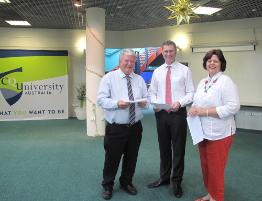 PhotoID:11790, Professor Chad Hewitt (centre) discusses a vision for new Gladstone projects with Member for Flynn Ken O'Dowd and Gladstone Region Mayor Gail Sellers