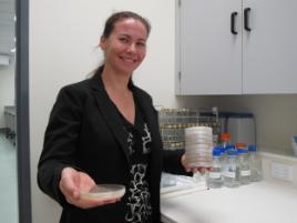 PhotoID:11858, Dr Sandrine Makiela pictured in her laboratory