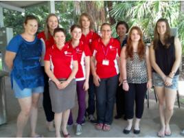 PhotoID:14280, Student mentors and students (left to right) Erika Gynther, Jamilla Johnson, Bonita Thompson, Amelia Kase, Jack  O'Regan,  Bethlea Bell, Leah Miller, Alana Croton and Madison Briskey