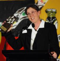 PhotoID:5825, Vanessa Seekee accepts her award - Photo by Qld Govt photographer Tony Phillips 